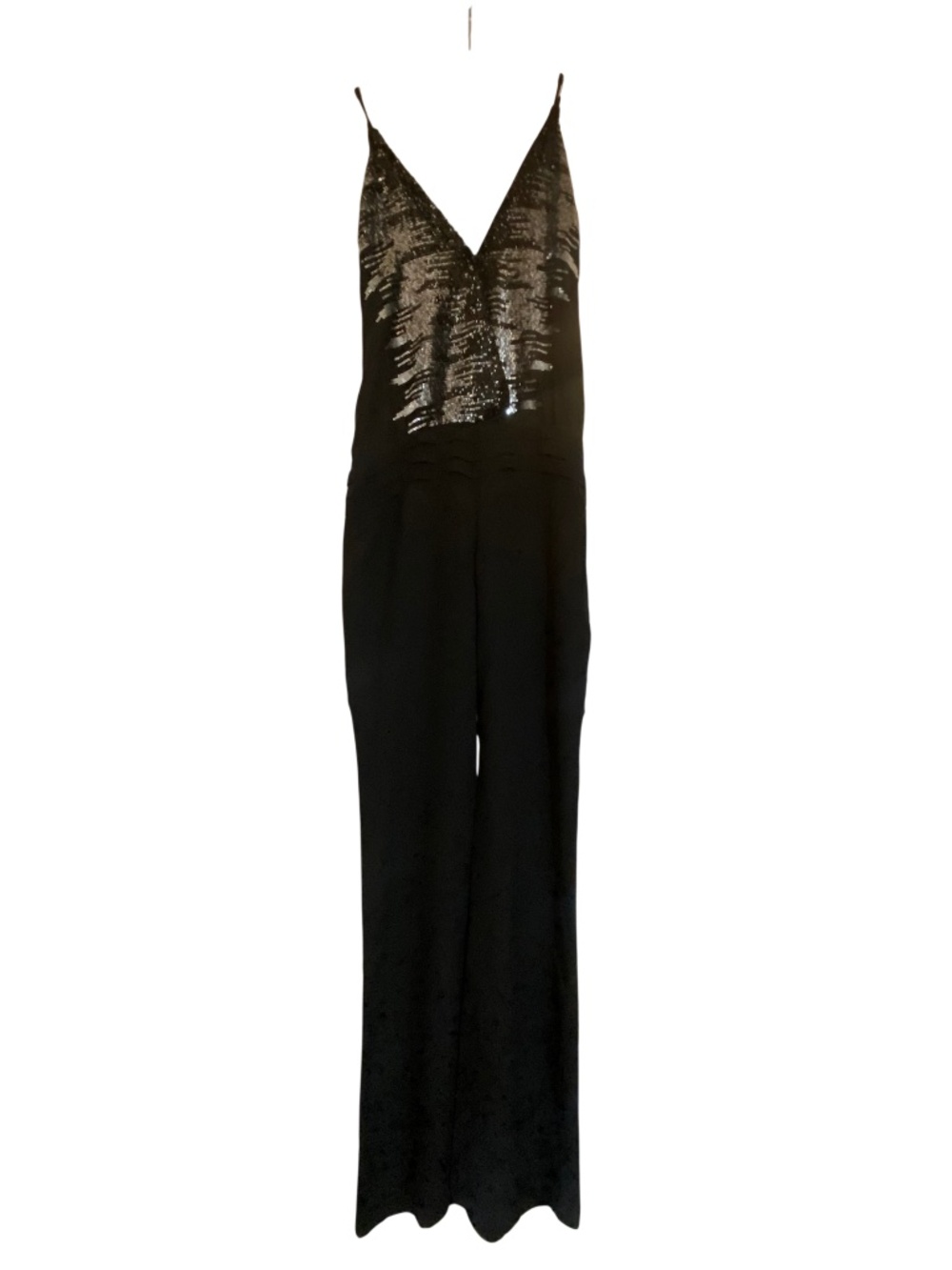 Patrizia Pepe Sera Black Silk Crepe Sequin Halter Jumpsuit IT 42 - US 4 NEW